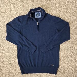 Kangol 1/4 Zip Sweater Men's Premium Super Soft Viscose Poly Nylon XL NAVY